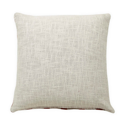 Checkered Block Printed Pillow - Rust