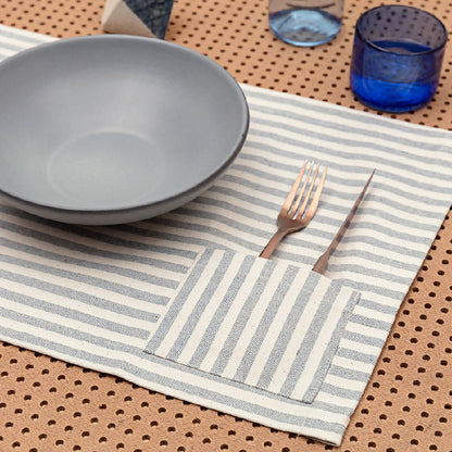 Placemats - Striped With Pocket / Set Of 4