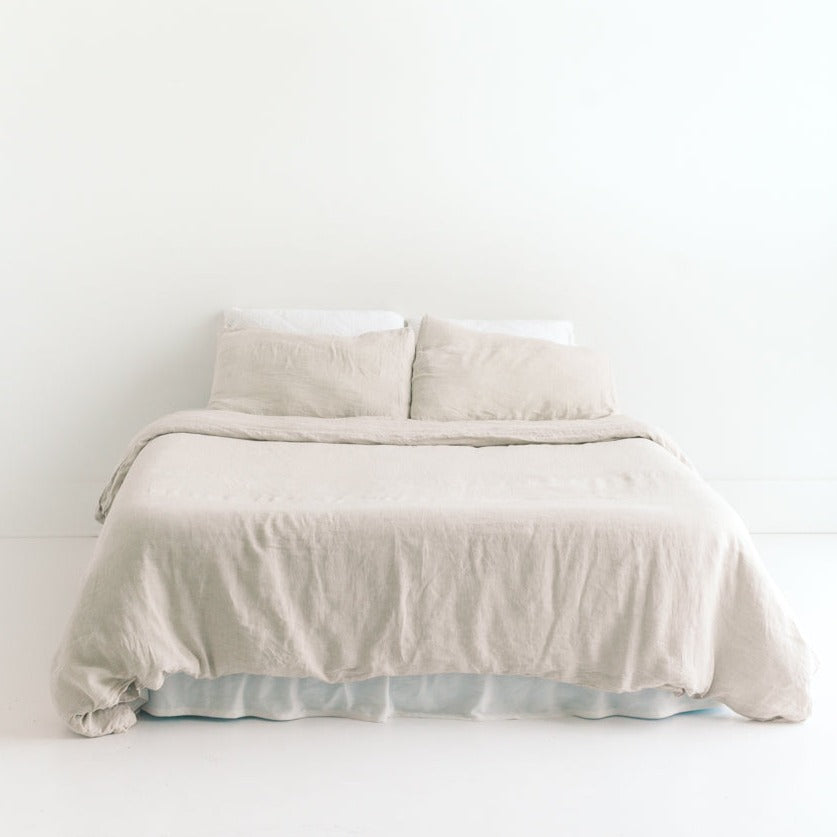 Linen Duvet Cover Set - Natural Chambray