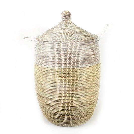 Large Two-Tone Basket - Natural + White