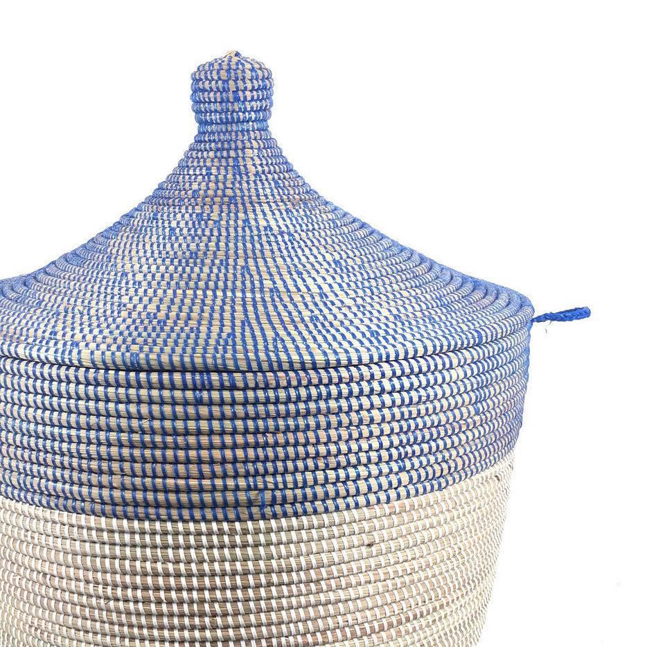 Low Storage Two-Tone Basket - Navy + White