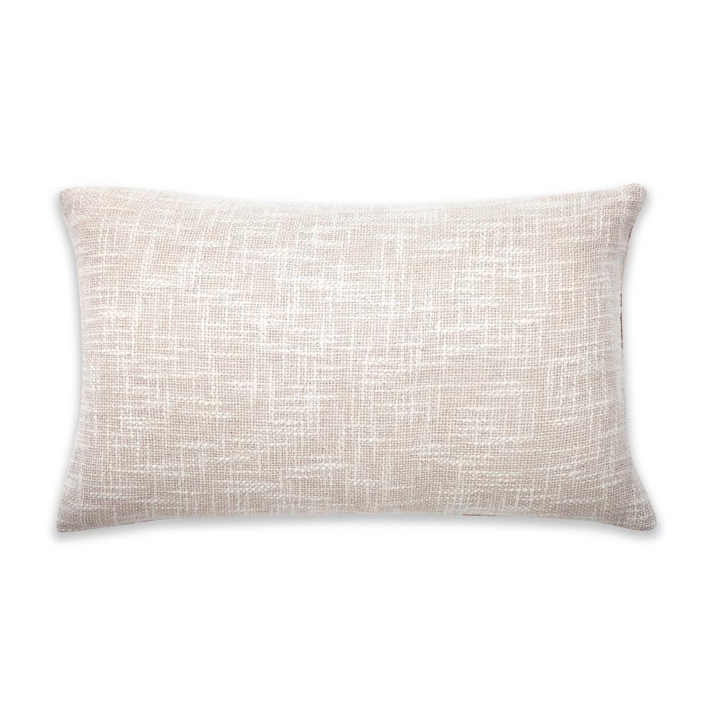 Checkered Block Printed Pillow - Rust